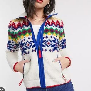 Polo Ralph Lauren womens ski club fleece Sherpa jacket, teddy jacket, size large